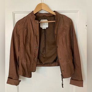 Tan, leather jacket